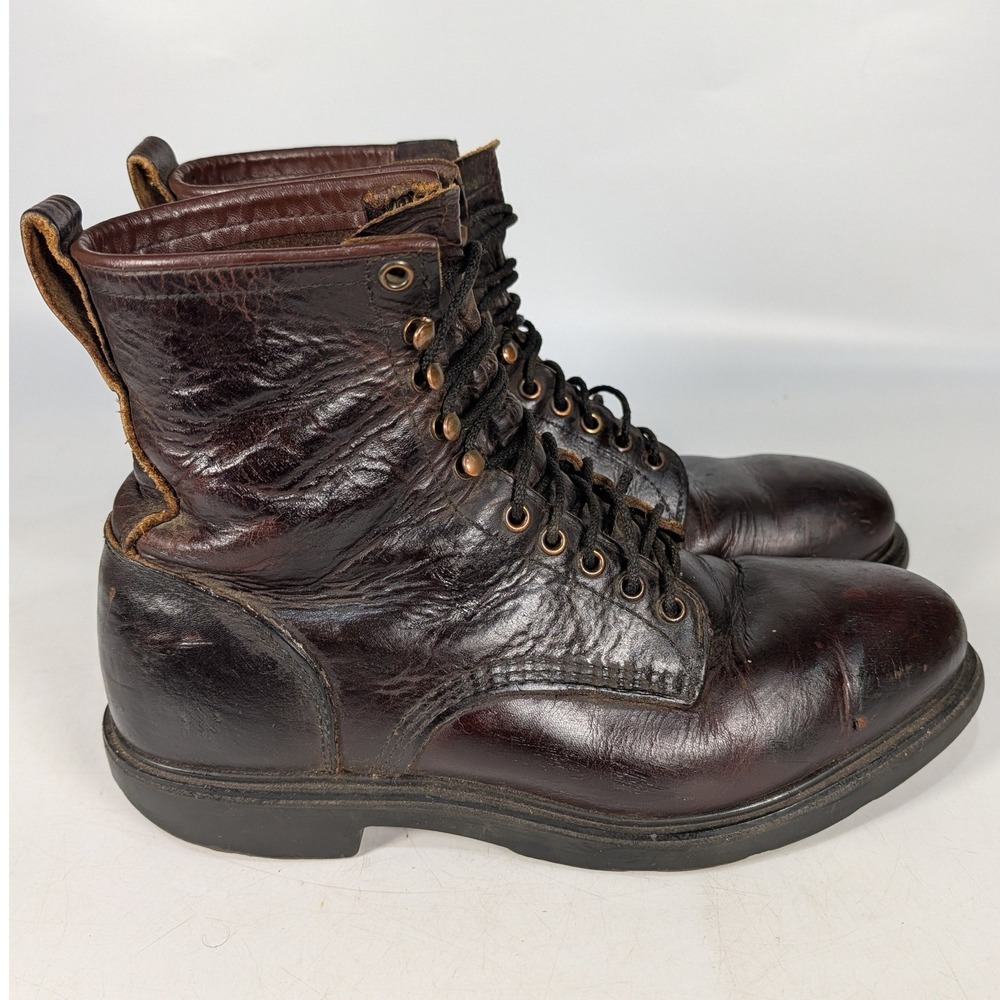 Red Wing Vintage Leather Work Boots Brown Steel Toe Size: 11 Made in USA